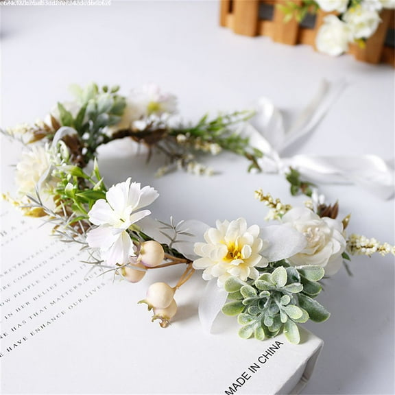 Europe and the United States new wreath hairband bride headdress retro bohemian travel vacation imitation wreath headdress