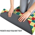 thumbnail image 3 of Multi Color Checkerboard Checkered Pattern Hot Yoga Mat Towel Non Slip for Hot Yoga - Quick-Drying Yoga Mat Cover with 4 Corner Pockets with Travel Bag - Hot Yoga Towel Non Slip 74"x26", 3 of 6