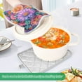 thumbnail image 3 of Yayeee Pot Holders Kitchen Heat Resistant with Pocket 7"x9.8" Cotton Oven Cooking Hot Pads, Light Purple Flowers, 3 of 7