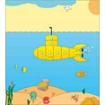 thumbnail image 3 of Yellow Submarine Duvet Cover Set, Cartoon Under Sea Adventure Jellyfish Treasure Chest Seagull Fish, Decorative 2 Piece Bedding Set with 1 Pillow Shams, Twin Size, Blue Yellow Beige, by Ambesonne, 3 of 3