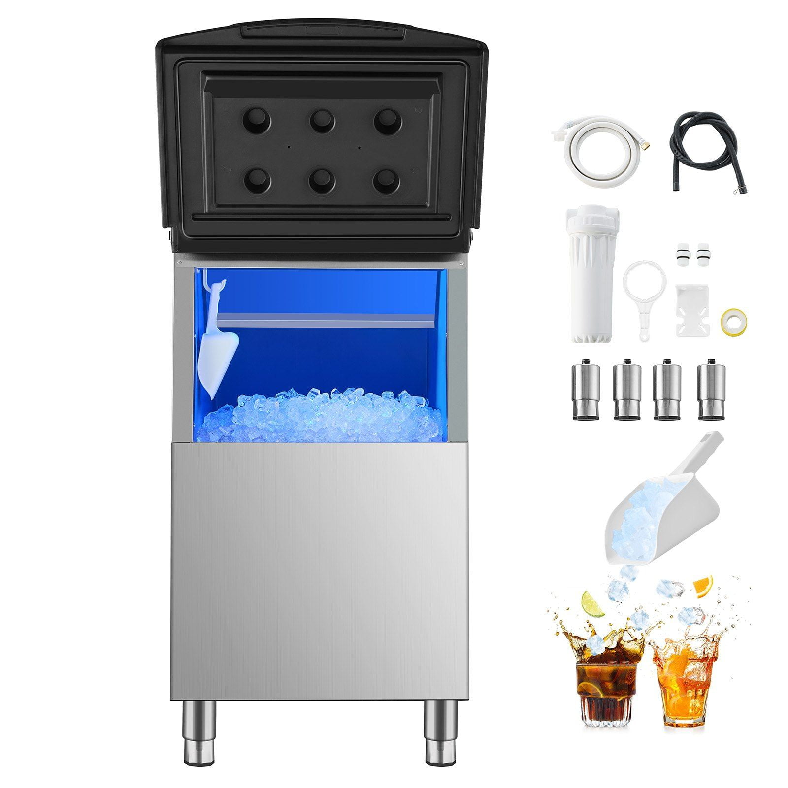 Stainless Steel Commercial Ice Bin – 250lbs Large Capacity, Food Grade Ice Storage Solution