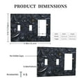 thumbnail image 2 of Black Gold Embossed 3 Gang Toggle Light Switch Cover Decorative Switch Plates and Outlet Covers Wall Plates for Electrical Kitchen Home Office Art Decor, 2 of 4