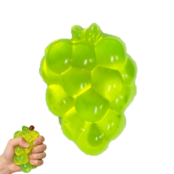 Green Clear Grape Squeeze Ball, Fruit Sensory Fidget Toy, Slow Rebound Decompression Stress Relief Toys Adults Birthday Gift Supplies
