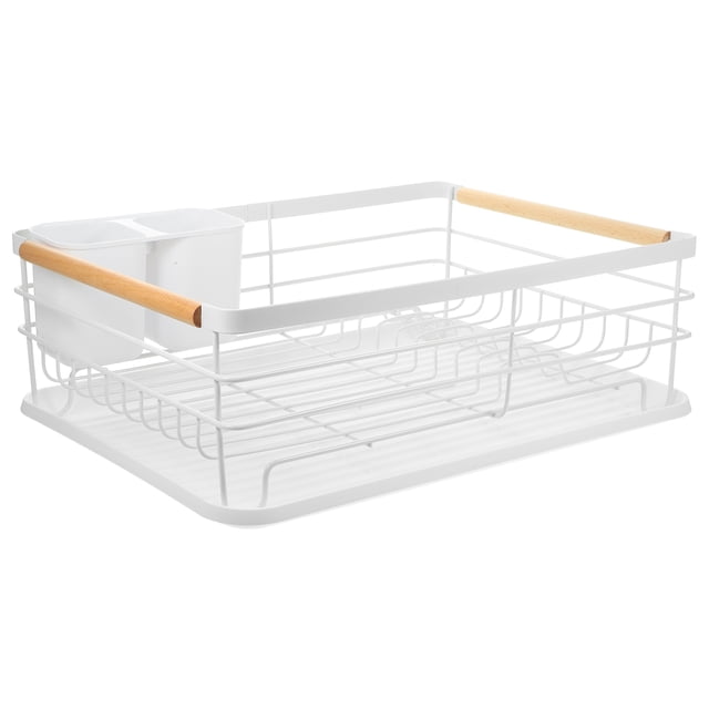 WASHWEPE Kitchen Drying Rack for Dishes Large Capacity Iron White 1Pack