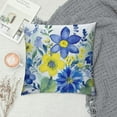 thumbnail image 2 of Nawypu  Throw Pillow Cover Watercolor Floral Wildflowers Blue Yellow Summer Floral Butterflies Animal Cute Decor Lumbar Pillow Case Cushion for Sofa Couch Bed Standard., 2 of 5