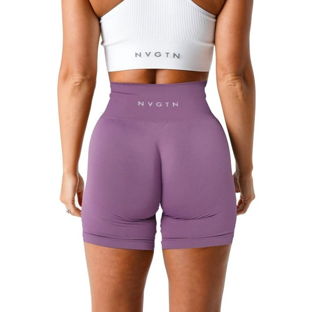 NVGTN Solid Seamless Shorts for Women Gym Seamless Butt Lifting High Waist  Tummy Control Yoga Sport Biker Shorts 
