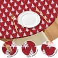 thumbnail image 4 of Red Christmas Tree Pattern Round Fitted Tablecloth with Elastic Edge,Dining Table Cover Waterproof,Outdoor Round Tablecloth for Camping,Dining,Indoor and Outdoor, 4 of 7