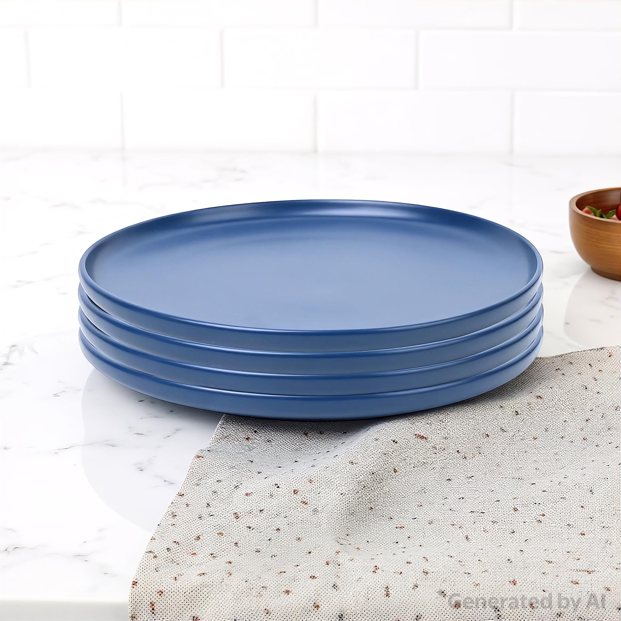 ALEKSANDRA ブルー皿 Mainstays Alessandra Blue Stoneware Dinner Plate - Walmart.com