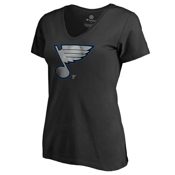 Women's Black St. Louis Blues Core Smoke V-Neck T-Shirt