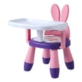 thumbnail image 1 of Silla portátil para comer para bebés, asiento de con bandeja , de comedor antideslizante, taburete bajo, ños - Conejo morado Hugo Sillas para niños, 1 of 6
