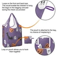 thumbnail image 4 of 5 Pack Foldable Shopping Bag,Purple Halloween Ghosts Skulls and Bats Reusable Grocery Bags with Pockets,Large Reusable Tote Bags with Handles Waterproof & Lightweight, 4 of 6