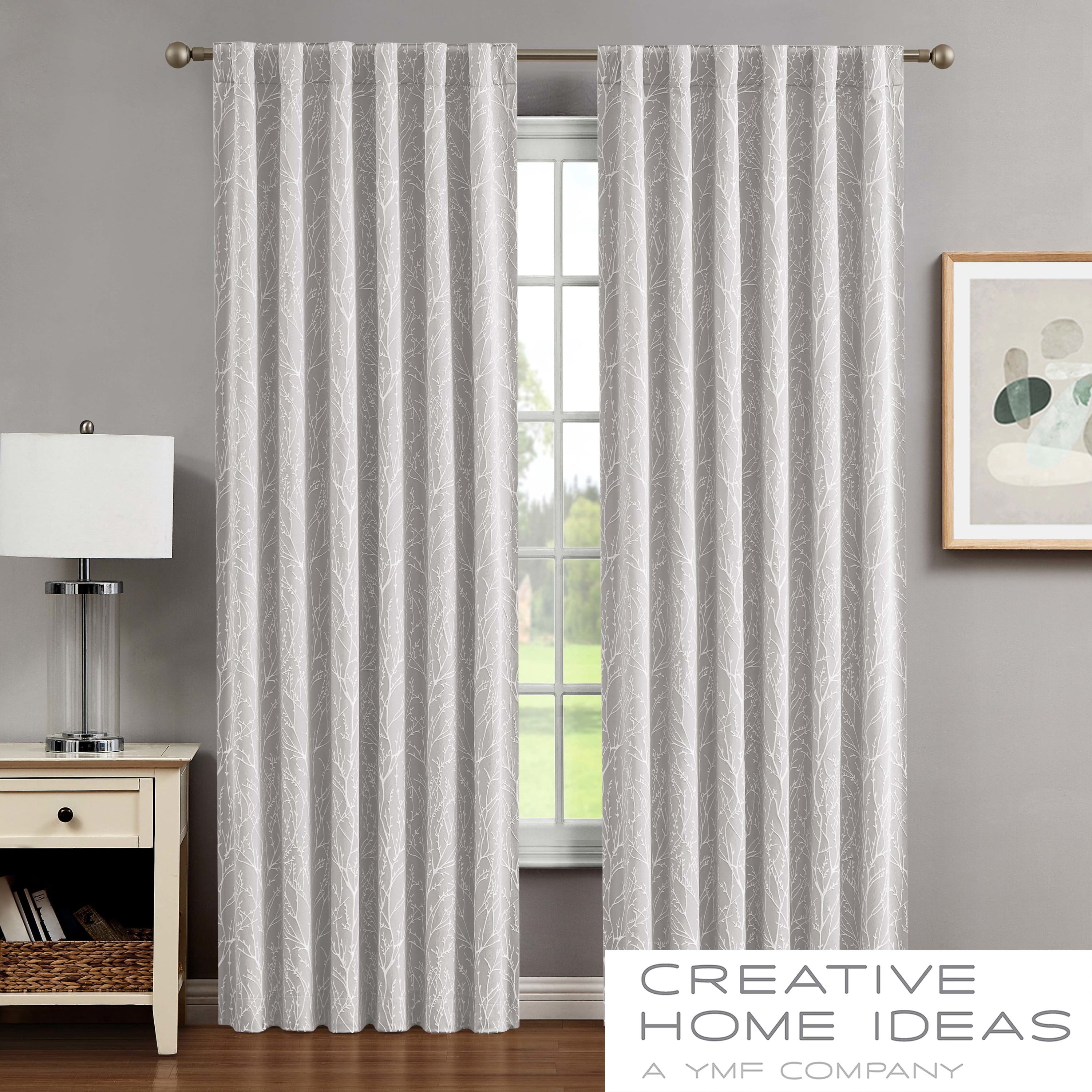 Collins Blackout Window Curtain Panels with Tiebacks, Back Tab, Warm Grey, 50" x 96"