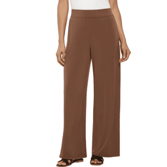 Three Dots Women's Pull-On Pant Brown Small