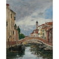 thumbnail image 2 of Eugène Boudin 12x14 Gold Ornate Wood Frame and Double Matted Museum Art Print Titled - Small Canal in Venis (1895), 2 of 4