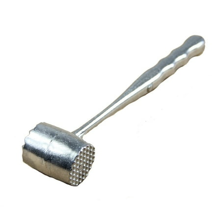 

GGTHE Silver Two Sides Aluminum Round Meat Hammer Mallet Tenderizer Beef Pork Chicken Beater Length 20.5cm Diameter 3.5cm (Oval)