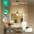 thumbnail image 4 of EDISHINE 4-Pack LED Edison Light Bulbs, 7W(60W Equivalent), 2700K Warm White, 800LM, E26 Base ST19 Vintage Light Bulb, Decorative LED Filament Bulbs, Non-Dimmable, UL Listed, 4 of 8