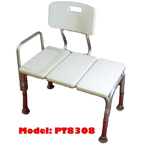 MedMobile® BATHTUB TRANSFER BENCH / BATH CHAIR WITH BACK, WIDE SEAT
