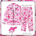 thumbnail image 1 of Pijama Kawaii Sanrio My Melody Kuromi Cinnamoroll para niños, ropa de dormir informal de algodón, cárdigan fino de dibujos animados, Y2k, manga larga, 1 of 4