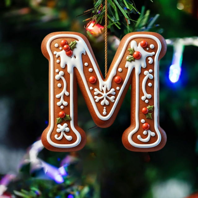 Matoen12 26 Letters Christmas Tree Decoration Pendant Christmas Tree Ornaments Personalized DIY Christmas Ornaments Christmas Decoration Xmas Tree Hanging Decor Feature