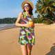thumbnail image 3 of Balery Green Mushroom Vestidos de verano para mujer con estampado: vestido holgado sin mangas, vestido playero informal y cómodo para días calurosos., 3 of 7