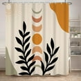 thumbnail image 3 of Bohemian Bathroom Shower Curtain Eucalyptus Leaves Moon Phase Boho Theme Bath Curtain with Hooks Waterproof Fabric Polyester Shower Curtain Modern Aesthetics Home Decorative, 72x72 Inch, 3 of 4