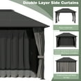 thumbnail image 4 of VEIKOUS 12'x10' Hardtop Gazebo, Outdoor Aluminum Gazebo Pergola w/ Nettings and Curtains for Patio, Yard, Black, 4 of 11
