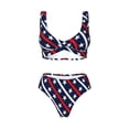 thumbnail image 4 of Rocae Patriotic Star for Bikini Set for Women Two Piece Sexy High Swimsuits Split Crossover Bikini XX-Large, 4 of 9