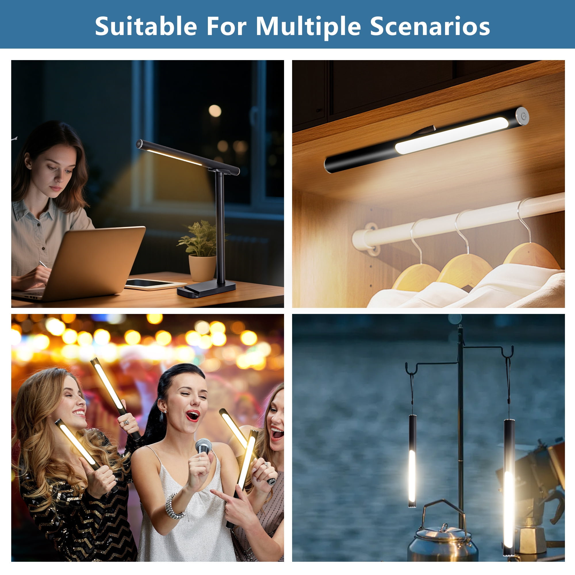 LED Desk Lamp 360° Adjustable, USB Charging Port, 5 Light Modes & Dimmable Brightness for Reading, Craft, Work, Study, Black