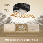 DREAME D30 Ultra CE Robot Vacuum and Mop, 25000Pa Suction, Auto Dust Emptying, 0.41in Mop Lifting, Mop Self-Washing & Drying, Smart Obstacle Avoidance, App & Voice Control, Black