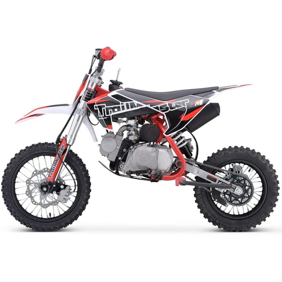 Trailmaster TM23 Dirt Bike 125cc Semi Automatic Seat Height 29.3 Inches 14" Front Tire (Red)