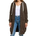 thumbnail image 2 of Women Plus Size Zip Up Hoodies Long Sleeve Tunic Sweatshirt Long Fleece Hoodie Jacket with Pockets Coffee 4XL, 2 of 4