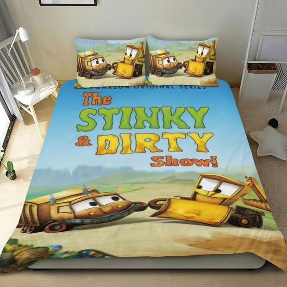 Bedding Set For Stinky and Dirty Comforter Cover Set Cute Duvet Cover Sets Super Soft Teens Bedding Set Kids Bedroom Gifts,1 Duvet Cover with 2 Pillowcases Twin 3 Piece