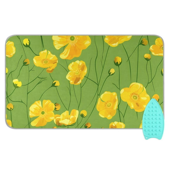 Yellow Buttercups Ironing Mat Blanket Portable Travel Ironing Pad Heat Resistant Pad 47.2" x 27.6”