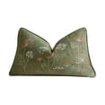 thumbnail image 2 of Yardvibe Embroidered Floral Lumbar Pillow Covers, 11.8"x19.6" Sage Green Chenille Botanical Wildflower Decorative Throw Pillowcase, Cushion Covers for Couch Bed Farmhouse Decor, 2 of 6