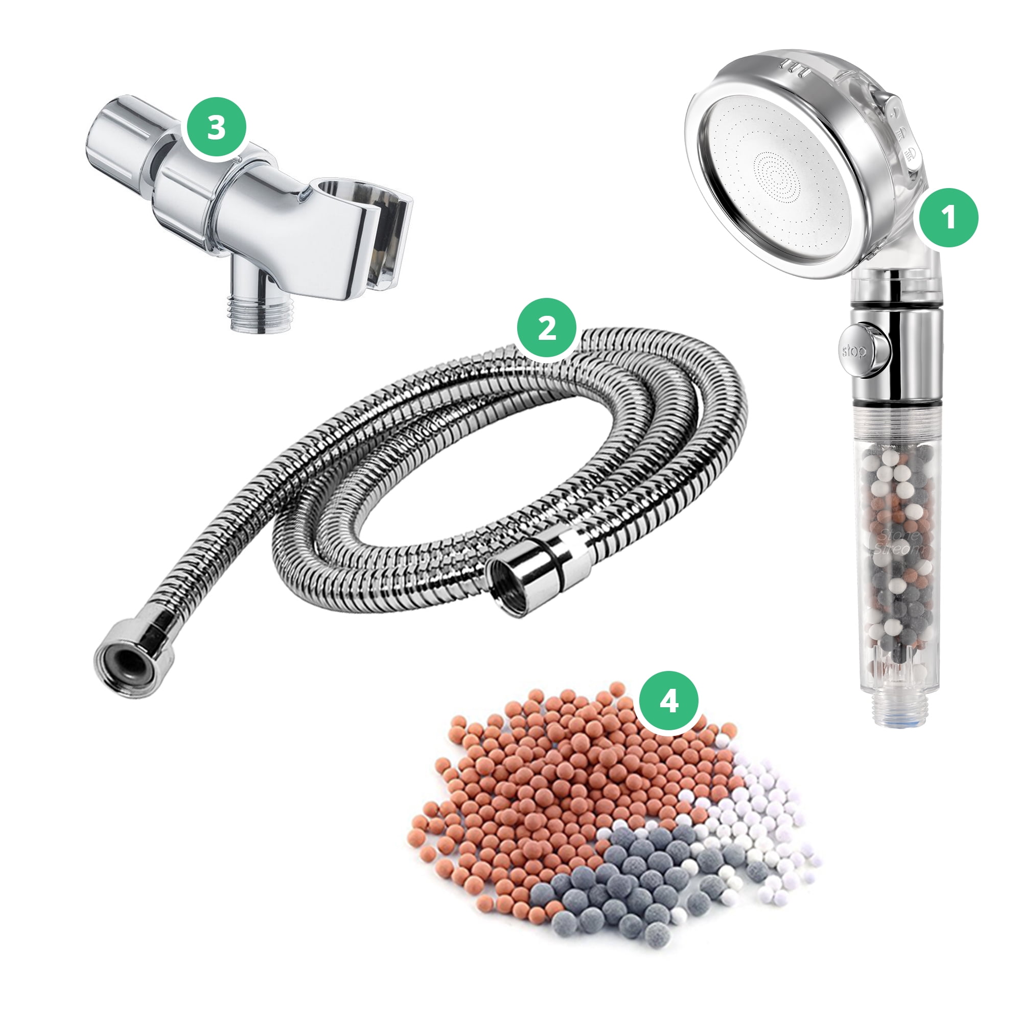StoneStream EcoPower Shower Head Set Increase Flow and Save Water 4
