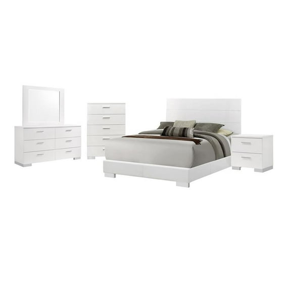 Felicity 6-piece Queen Bedroom Set Glossy White