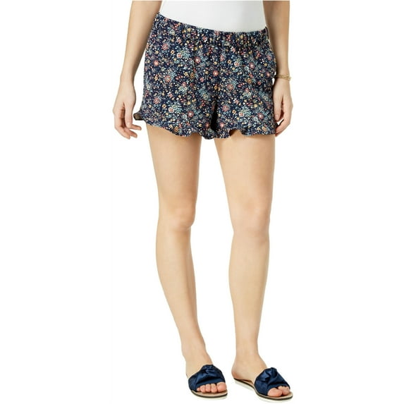 maison Jules Womens Ruffled Casual Walking Shorts, Blue, X-Small
