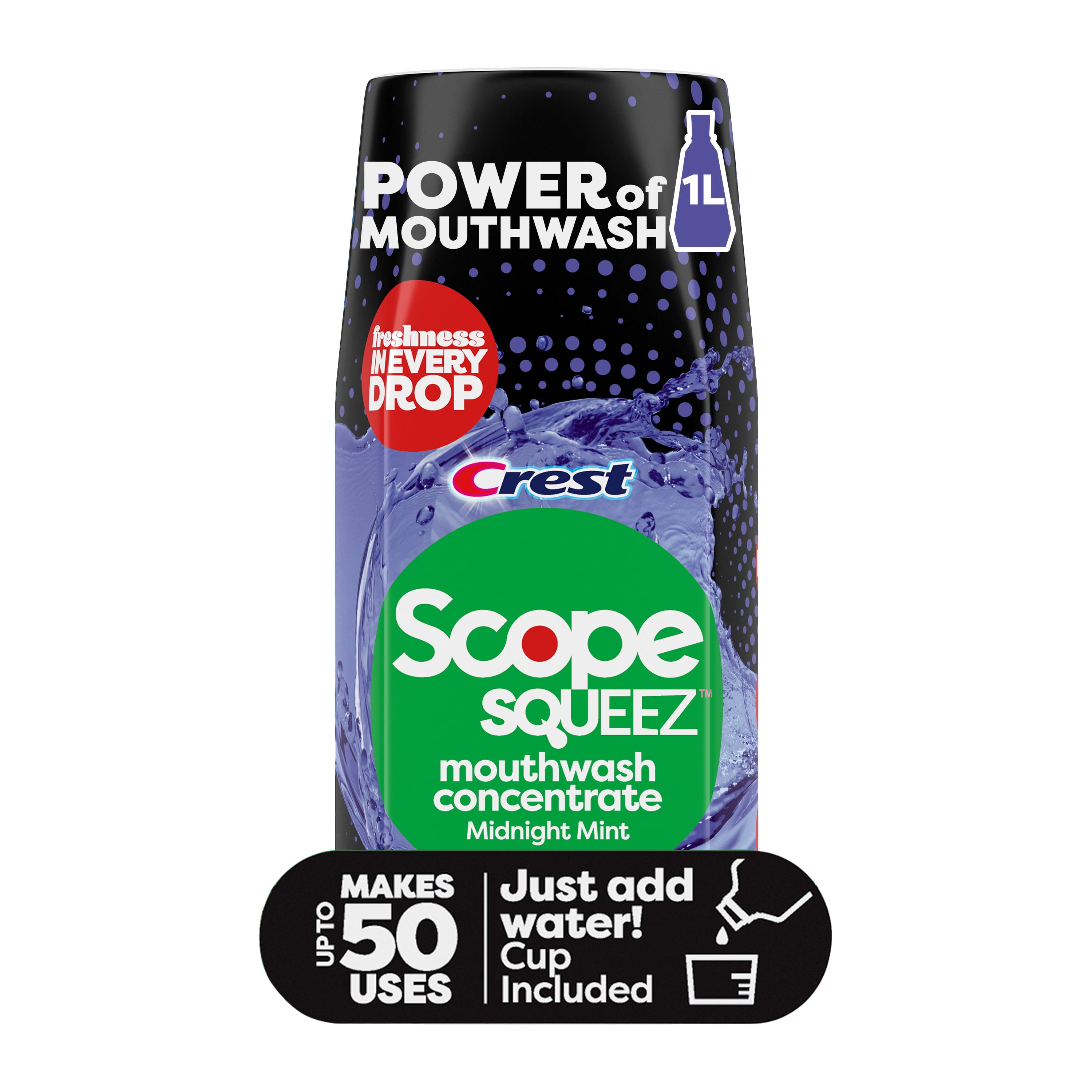 Scope Squeez Mouthwash Concentrate, Midnight Mint, 50mL Bottle
