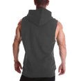 thumbnail image 3 of AHTJRT Men's Athletic Sleeveless Hooded Tank Top Lightweight Soft Comfy Tee Dark Gray M, 3 of 6