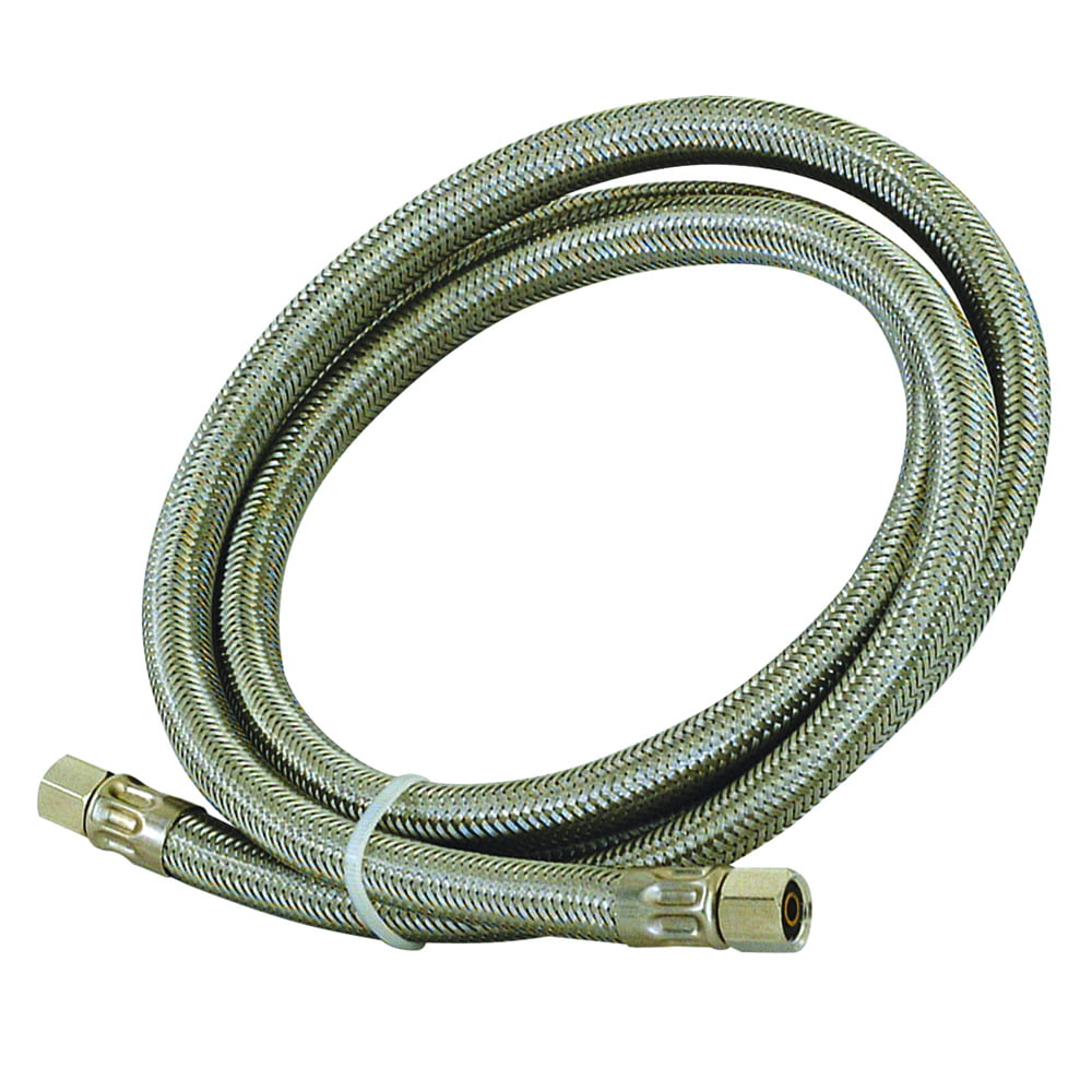 Eastman 48391 Braided Stainless Steel Ice Maker Connector, 20 Ft Length 25 Ft. Braided Stainless Steel Ice Maker Connector