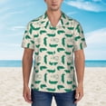 thumbnail image 2 of Fuzoiu Cartoon Crocodile Print Hawaiian Shirt for Men, Summer Beach Casual Short Sleeve Button Down Shirts, Men’s Beach Summer Shirts with Pocket,Medium, 2 of 7