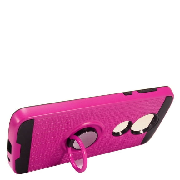 GSA Brushed Hybrid Ring Case For Motorola Moto E5 Plus, E5 Supra Hot Pink