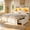 White, variant on Bed Frame Full with Storage Flip-Down Lighted Headboard & Charger, Farmhouse Wood Platform Bed with 4 Drawers Metal Slats Rustic Gray
