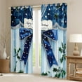 thumbnail image 2 of Manfei Polka Dots Bow Blackout Curtains Set of 2 (52x84 Each),Xmas Flower Floral Window Curtains,Green Blue Curtains and Drapes For Girls Kids,Breathable Home Decor, 2 of 6