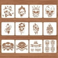 thumbnail image 3 of 12PCS Pattern Plastic Drawing Templates 12x12 Inch Horror Thriller Theme Painting Stencil DIY, 3 of 9