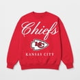 thumbnail image 5 of Women's Gameday Couture Red Kansas City Chiefs Legacy Club Premium Fleece Drop Shoulder Oversized Sweatshirt, 5 of 5