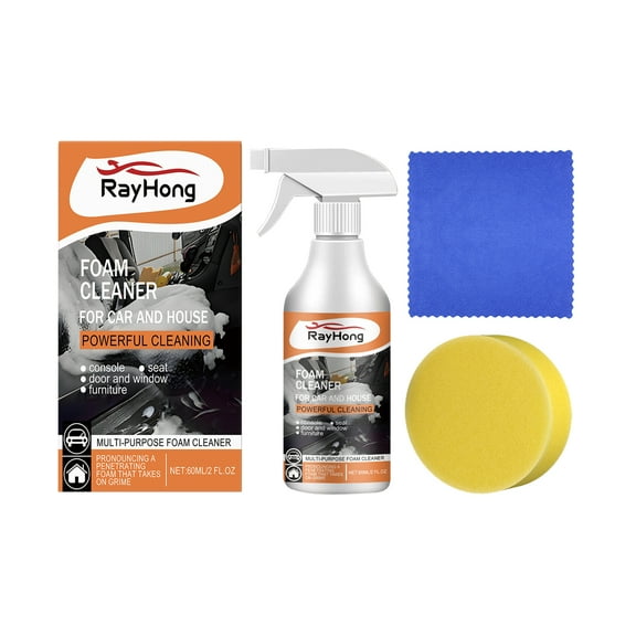 Rayhong Multi-Purpose Car Foam Cleaner (60ml Set) Interior Steering Wheel Plastic Fabric Seat Stain Cleaner