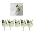 thumbnail image 1 of 5 piezas de ramillete de novio, broche hecho de flores rosas para suministros de , suministros de graduación, BLESIY Ramilletes de boda Blanco, 1 of 8