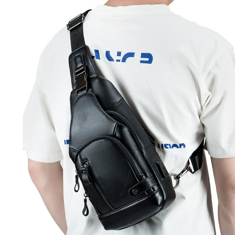 Genuine Leather Sling Bag for Men Crossbody Shoulder Chest  display picture 2