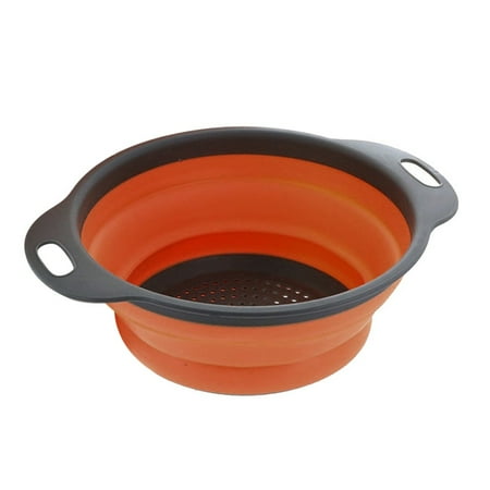 

VKEKIEO Foldable Silicone Colander Fruit Vegetable Washing Basket Strainer Kitchen OR L